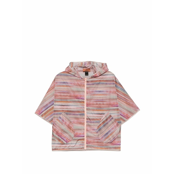 ミッソーニ レディース 上衣＆上衣 アウター Zigzag hooded jacket Red