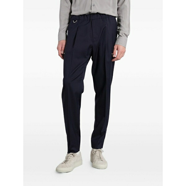 ロウブランド メンズ 心地好いズボン下 ボトムス Tokyo pleated-detail trousers Blue