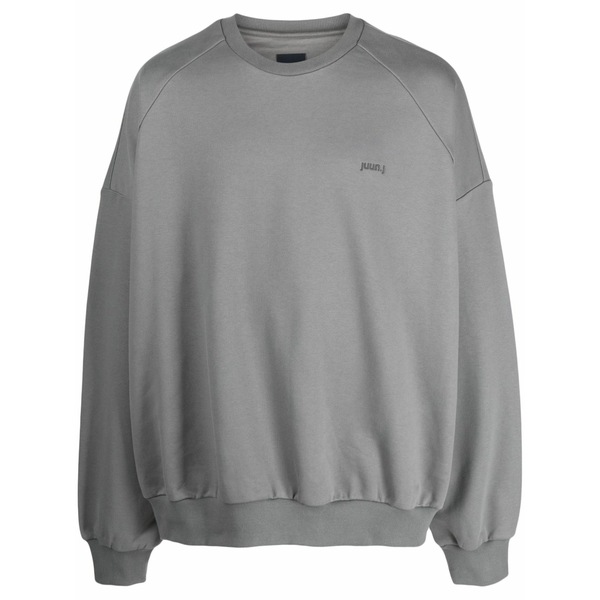 ジュン・ジー メンズ パーカー・スウェットシャツ アウター Logo-embroidered cotton sweatshirt Grey