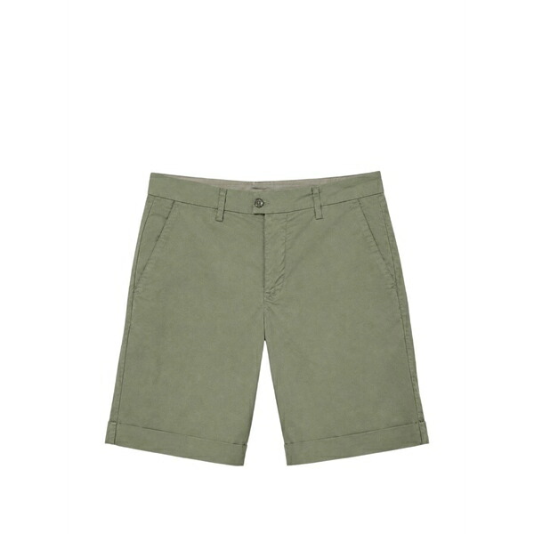 メイソンズ メンズ 心地好いズボン下 ボトムス Logo-embroidered turn-up shorts Green