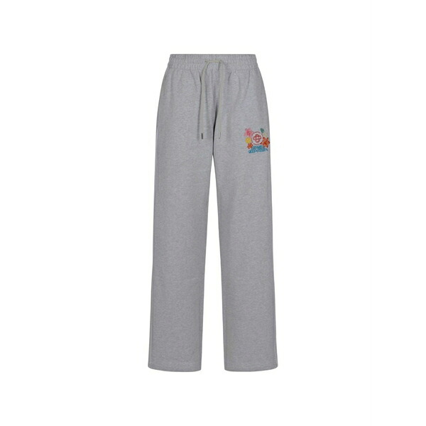 カサブランカ レディース 心地好いズボン下 ボトムス Embroidered-logo drawstring cotton track pants Grey