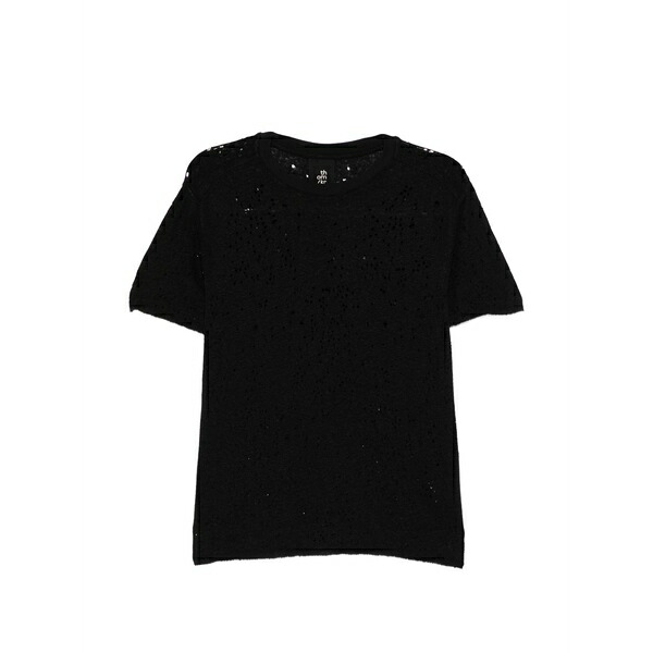 トム・Cr レディース ティーシャツ トップス Distressed-effect t-shirt Black