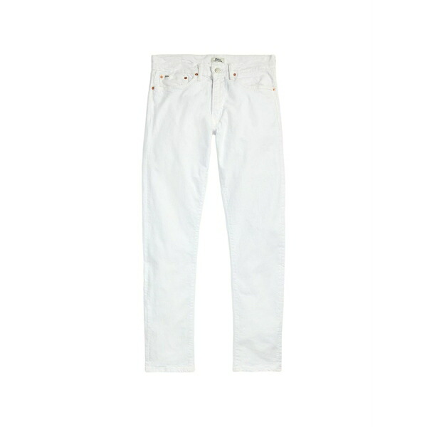ラルフローレン メンズ ジーンズズボン下 ボトムス Logo-embroidered slim-fit jeans White