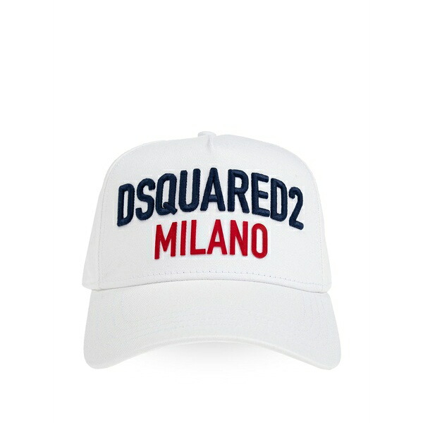 ディースクエアード メンズ かぶり笠 佩び物 Logo-embroidered cap White