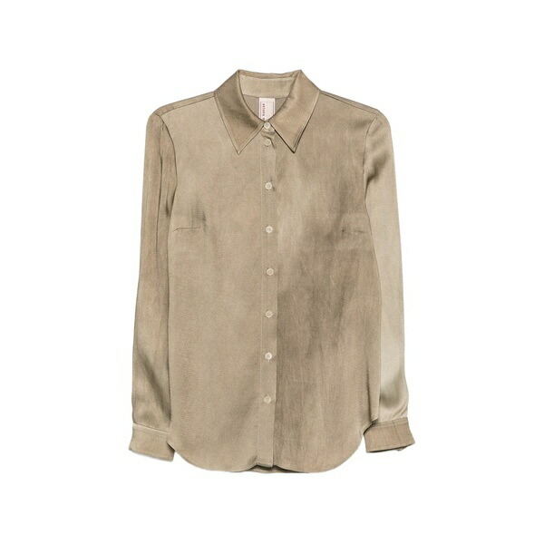 アントニオ・マラス レディース ティーシャツ トップス Pointed-collar long-sleeved shirt Brown