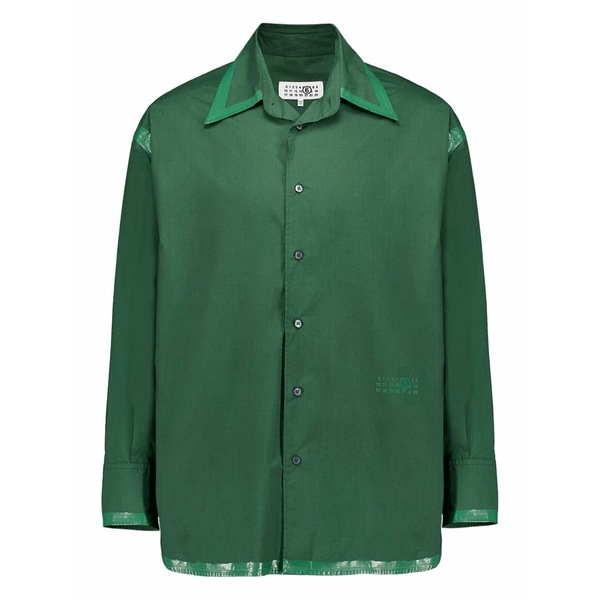 マルタンマルジェラ メンズ プルオーバー トップス Button-up cotton shirt Green