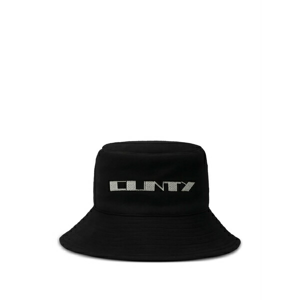 リックオウエンス メンズ 帽子 アクセサリー Logo bucket hat Black｜asty