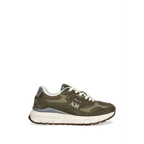 アエロナウティカ ミリターレ メンズ スニーカー シューズ Logo-plaque panelled sneakers Green