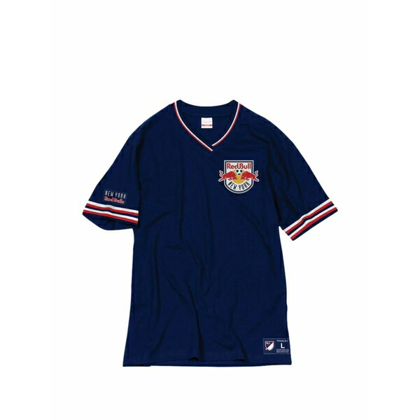 ミッチェル\u0026ネス メンズ ティーシャツ トップス Mls overtime win v-neck striped t-shirt Blue