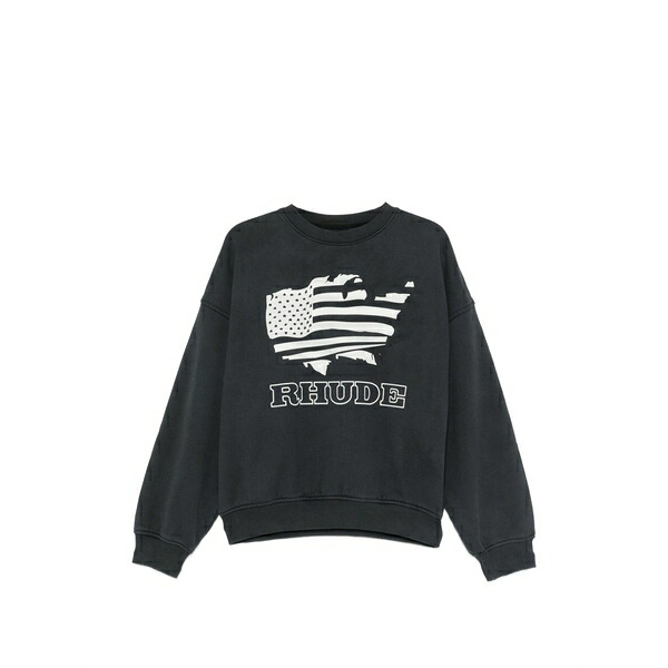 ルード メンズ パーカー・スウェットシャツ アウター Logo-print sweater Black