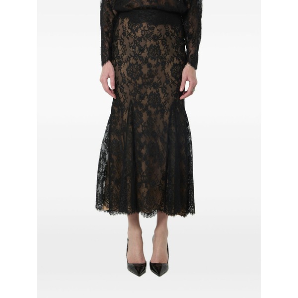セルフ・ポートレイト レディース スコート ボトムス Laced mermaid-style MIDI skirt Black