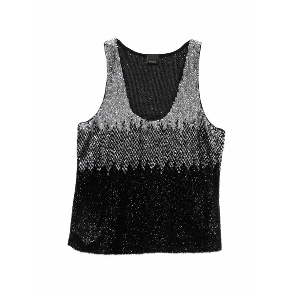 ピンコ レディース カットソー トップス Dinko sequinned top Black