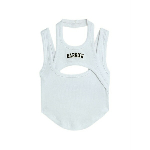 バロウ レディース カットソー トップス Cutout ribbed top White