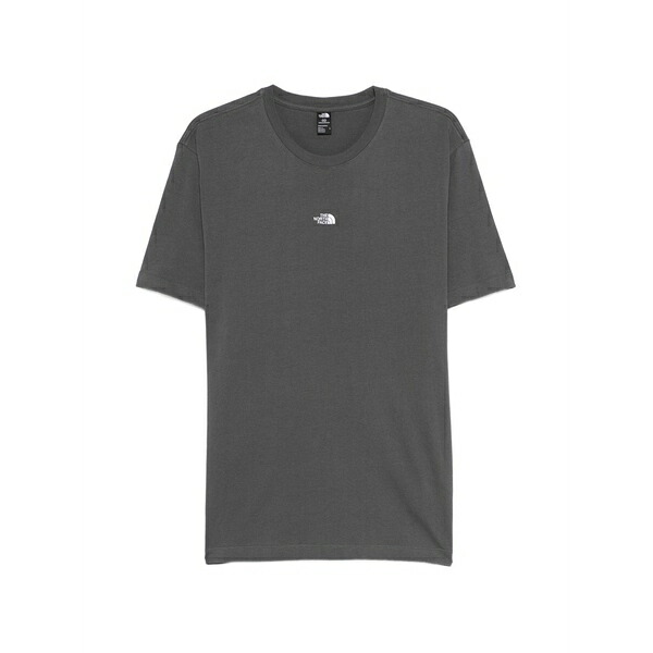 ノースフェイス メンズ Tシャツ トップス Logo-embroidered t-shirt Grey｜asty
