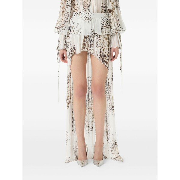 ブルマリン レディース スコート ボトムス Georgette butterfly-print skirt White