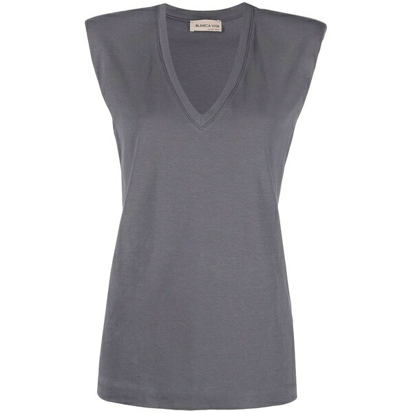 ブランカ ヴィータ レディース カットソー トップス Sleeveless v-neck top Grey