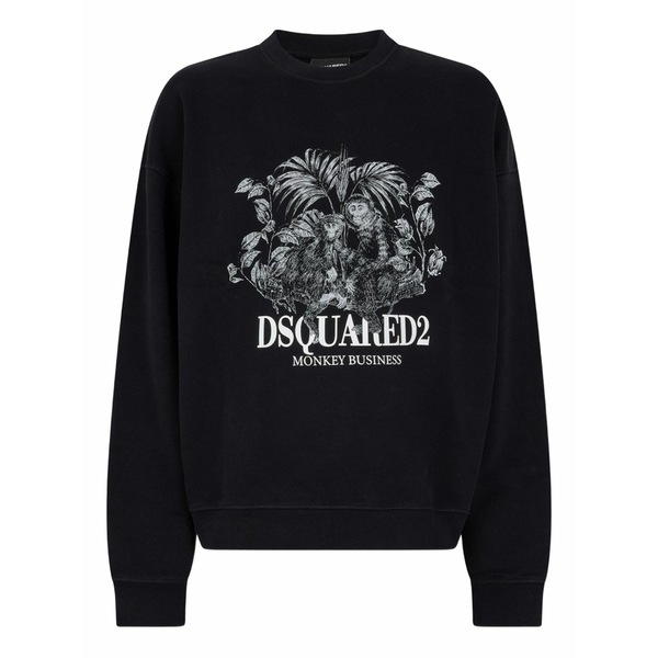 ディースクエアード メンズ パーカー・スウェットシャツ アウター Monkey business sweatshirt Black