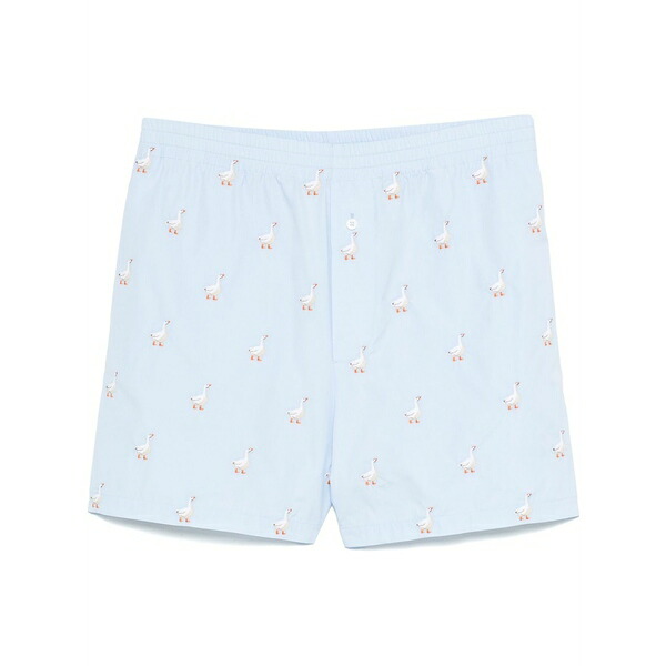 モスキーノ メンズ 心地好いズボン下 ボトムス Duck-embroidered shorts Blue