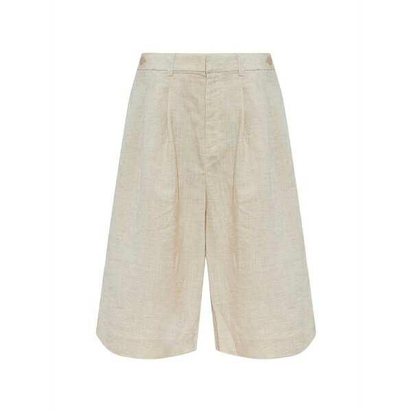 ゲタス レディース 心地好いズボン下 ボトムス Pleated wide-leg shorts Neutrals