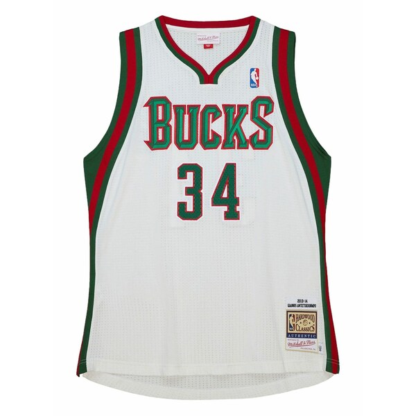 ミッチェル\u0026ネス メンズ プルオーバー トップス Bucks 2013 giannis antetokounmpo jersey White