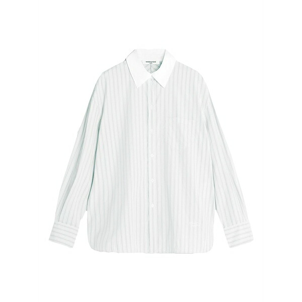 住みか 稲荷 レディース プルオーバー トップス Striped-pattern shirt White