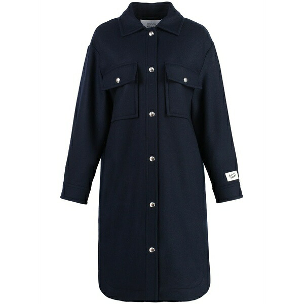 住みか 稲荷 レディース 厚地の外套 アウター Wool coat Blue