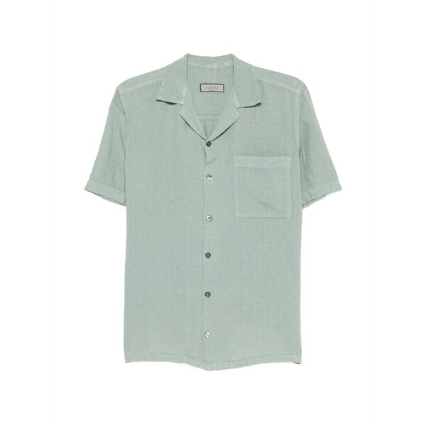 カナーリ メンズ プルオーバー トップス Short-sleeve chest-pocket shirt Green