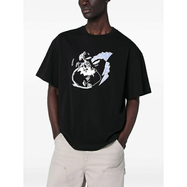 ブレインデッド メンズ ティーシャツ トップス Graphic-print t-shirt Black