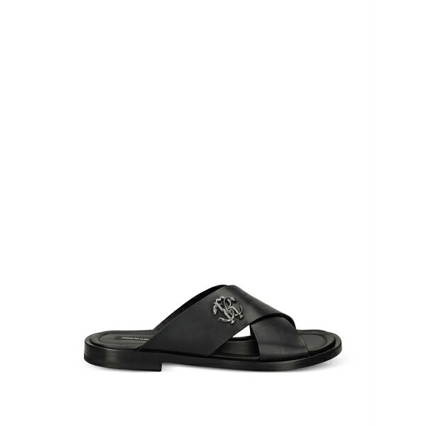 ロベルトカヴァリ メンズ サンダル シューズ Mirror snake sandals Black