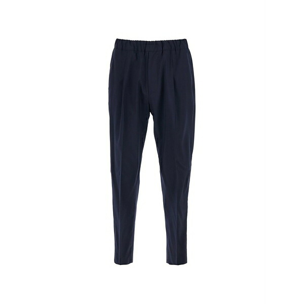 ロウブランド メンズ 心地好いズボン下 ボトムス Elasticated-wasit wool trousers Blue