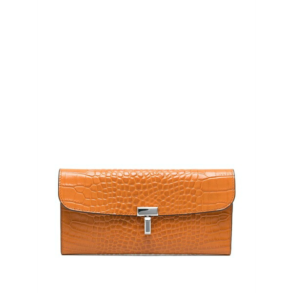 トーテム レディース 財布 アクセサリー T-lock crocodile-embossed wallet Orange｜asty 71,940円