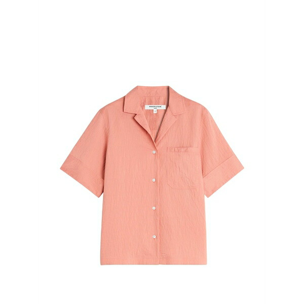 棲み家 狐狸 レディース プルオーバー トップス Resort striped short-sleeve shirt Pink