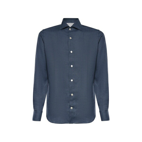イレブンティ メンズ プルオーバー トップス Linen shirt Blue