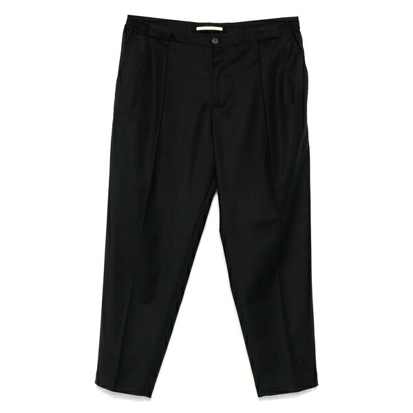 ブリ後押し 1949 メンズ 心地好いズボン下 ボトムス Pleated-pocket trousers Black