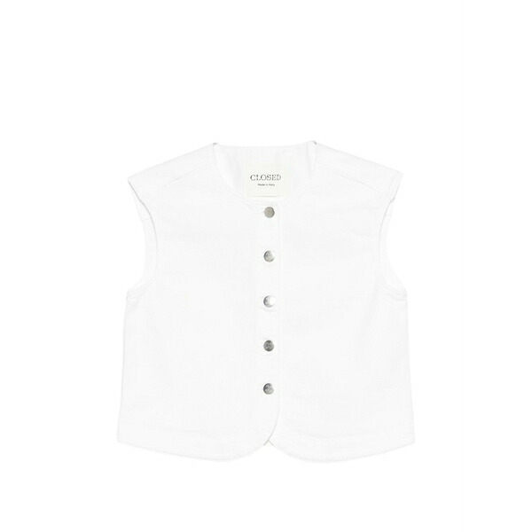 クローズド レディース カットソー トップス Buttoned vest White
