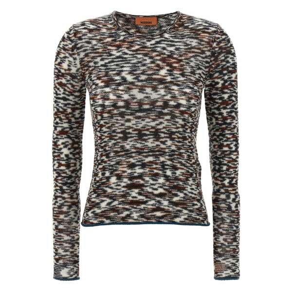 ミッソーニ レディース 編み物\u0026ティーシャツ アウター Abstract-print round-neck sweater Brown