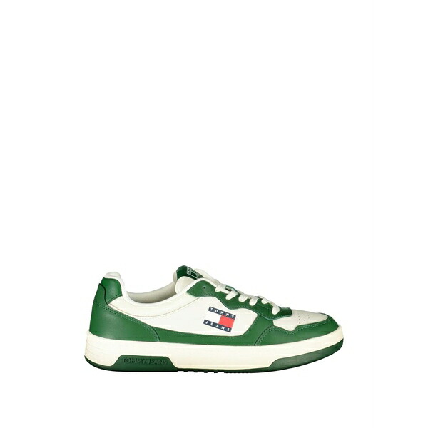 トミー ヒルフィガー メンズ スニーカー シューズ Logo-patch panelled sneakers Green