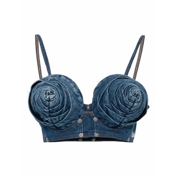 ジャン極点 ゴルチエ レディース カットソー トップス Denim crop top Blue