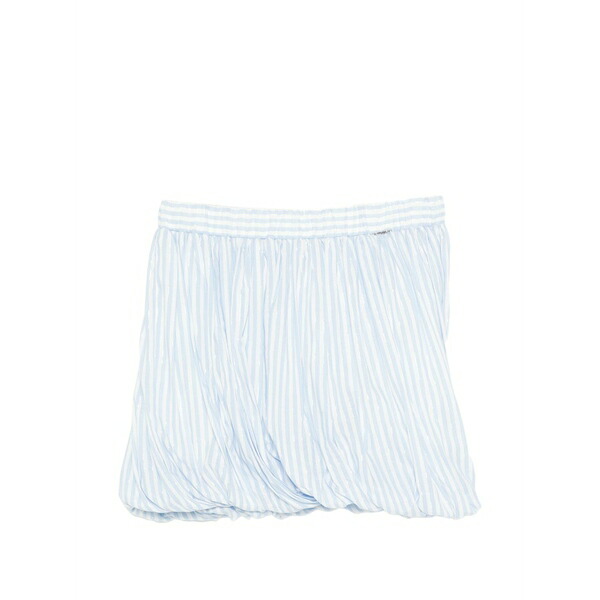 ツイン書き割り レディース スコート ボトムス Striped gathered skirt Blue