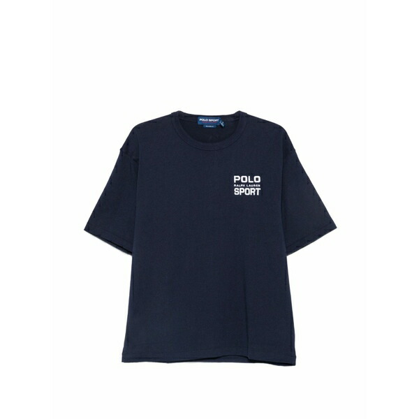 ラルフローレン メンズ Tシャツ トップス Logo-embroidered t-shirt Blue|asty