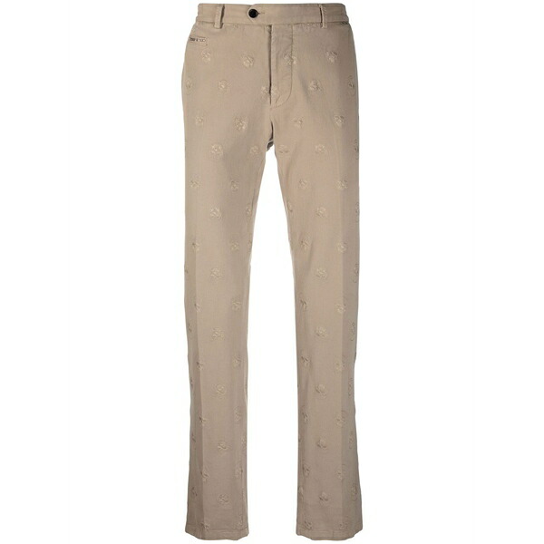 フィリップ飾り気の無い メンズ 心地好いズボン下 ボトムス Embroidered skull trousers Neutrals