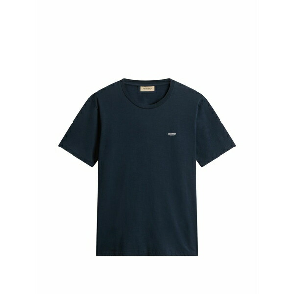 羊毛 一財産 メンズ ティーシャツ トップス Front-logo t-shirt Blue
