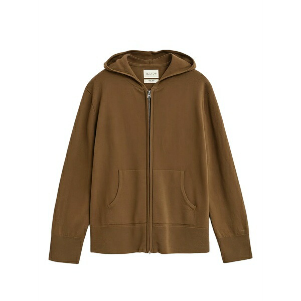 ガント レディース ジレー アウター Zip-up hooded jacket Brown