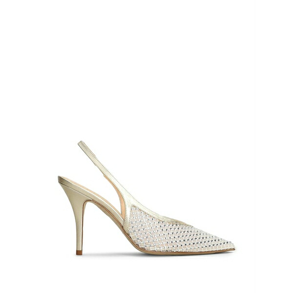 シャンタル レディース パンプス シューズ Crystal-embellished slingback leather heeled pumps Gold