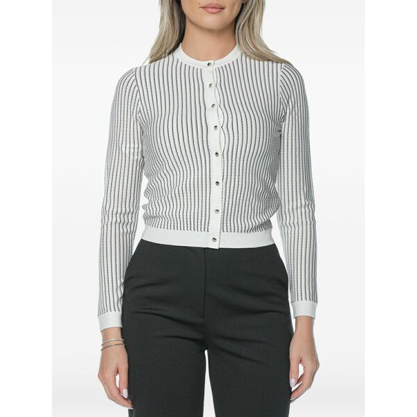 テッドベーカー レディース ジレー アウター Nera vertical-stripe cardigan White