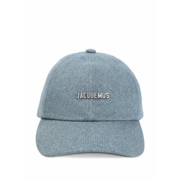 ジャクエムス メンズ かぶり笠 佩び物  gadjo logo-plaque denim cap Blue