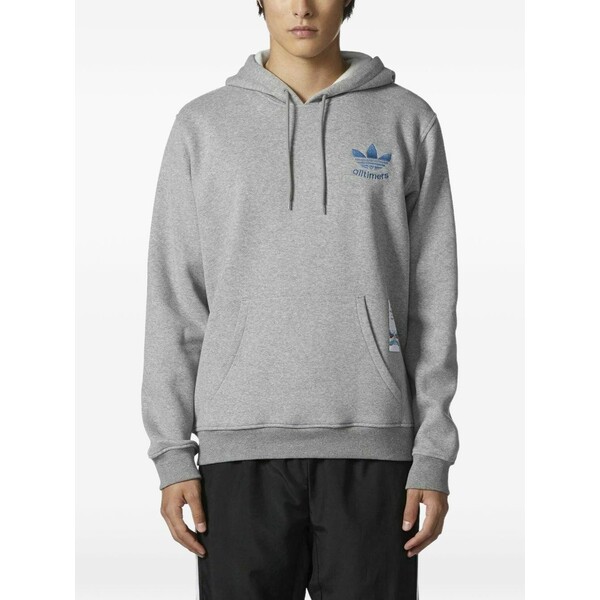 アディダス メンズ パーカー・スウェットシャツ アウター Kangaroo-pocket hoodie Grey