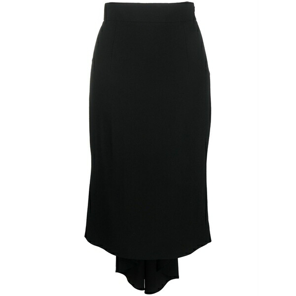 モスキーノ レディース スコート ボトムス High-waisted asymmetric MIDI skirt Black