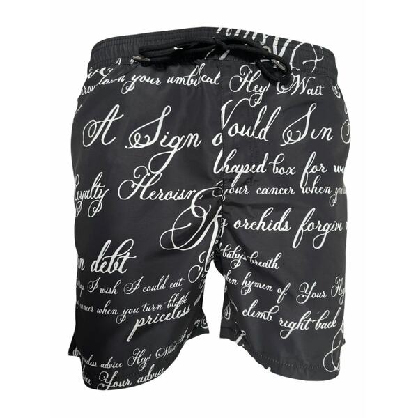 スビ メンズ 心地好いズボン下 ボトムス Text-print shorts  Black