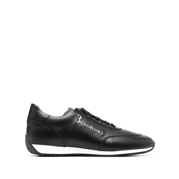 ビリオネア メンズ スニーカー シューズ Calf-leather low-top sneakers Black